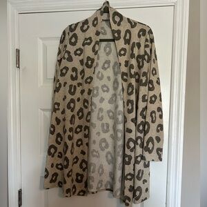 Cream and Black Knit Cardigan Sweater